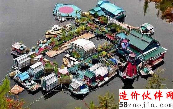 夫婦自建的水上房屋