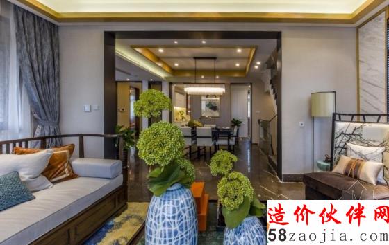 新中式風(fēng)格 西安綠地國際生態(tài)城連體別墅樣板間設(shè)計(jì)
