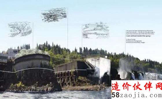 美國俄勒岡州威拉米特瀑布河道景觀設(shè)計圖紙