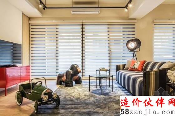 獨特氣息!100平時尚復古“輕盈”家居設計