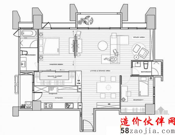 獨特氣息!100平時尚復古“輕盈”家居設計