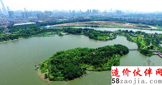 無人機航拍廣東海珠國家濕地公園