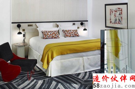 工業(yè)風(fēng)與撞色魅力 巴黎藝術(shù)酒店Du Ministere擴(kuò)建工程