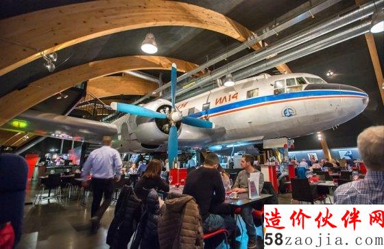 瑞士航空主題餐廳創(chuàng)意新奇 報(bào)廢飛機(jī)變身包廂