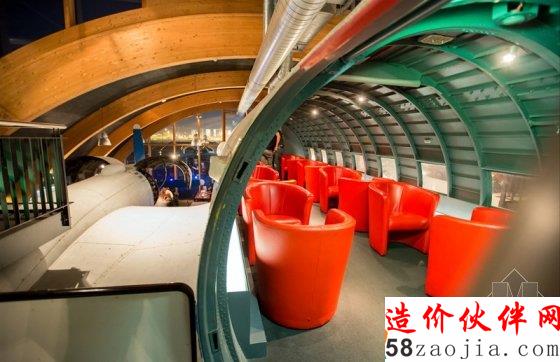 瑞士航空主題餐廳創(chuàng)意新奇 報(bào)廢飛機(jī)變身包廂