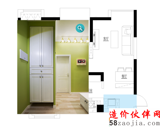 精明數(shù)學(xué)老師花7.5萬打造62平緊湊型小三房
