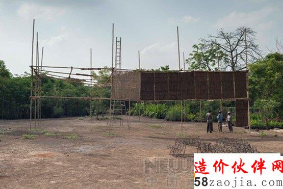 使用竹子和牛糞建造墨爾本展覽館