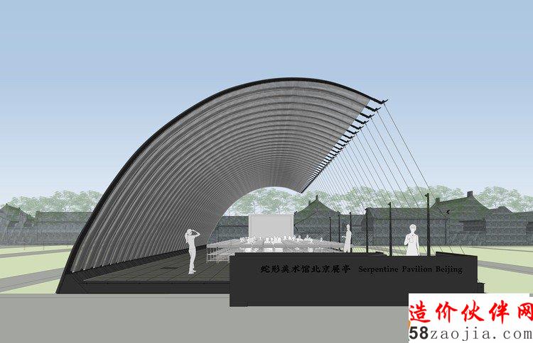 Render of the Serpentine Pavilion Beijing 2018, Design by Jiakun Architects. Image JIAKUN Architects